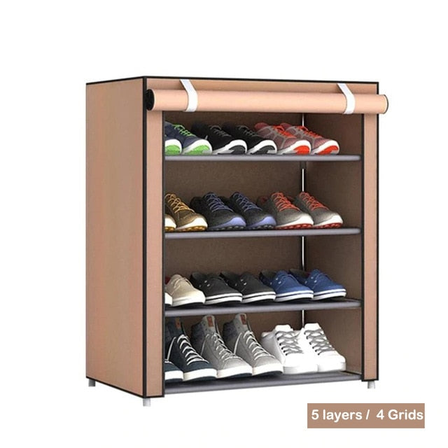 Multi-layer Simple Shoe Cabinet DIY Assembled Space-saving Shoe Organizer Shelf Home Dorm Storage Closet Dustproof Shoes Rack