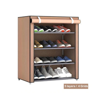 Multi-layer Simple Shoe Cabinet DIY Assembled Space-saving Shoe Organizer Shelf Home Dorm Storage Closet Dustproof Shoes Rack