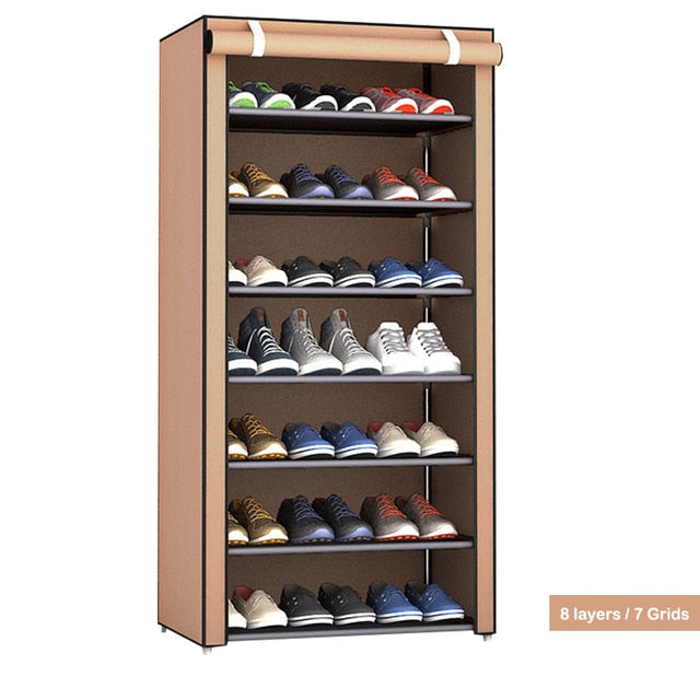 Multi-layer Simple Shoe Cabinet DIY Assembled Space-saving Shoe Organizer Shelf Home Dorm Storage Closet Dustproof Shoes Rack