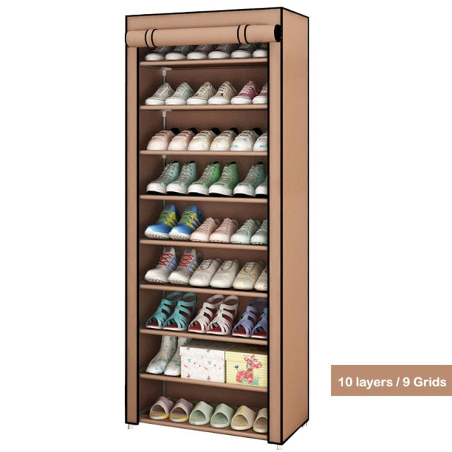 Multi-layer Simple Shoe Cabinet DIY Assembled Space-saving Shoe Organizer Shelf Home Dorm Storage Closet Dustproof Shoes Rack