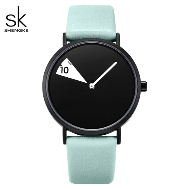 SHENGKE Casual Style Women's Watch with a Selection of Coloured Leather Straps and a Precision Quartz Movement