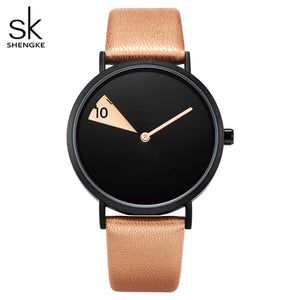 SHENGKE Casual Style Women's Watch with a Selection of Coloured Leather Straps and a Precision Quartz Movement