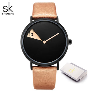 SHENGKE Casual Style Women's Watch with a Selection of Coloured Leather Straps and a Precision Quartz Movement