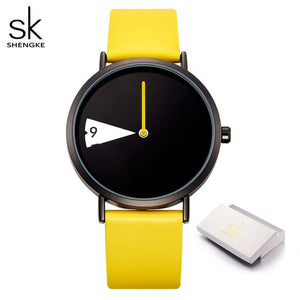 SHENGKE Casual Style Women's Watch with a Selection of Coloured Leather Straps and a Precision Quartz Movement