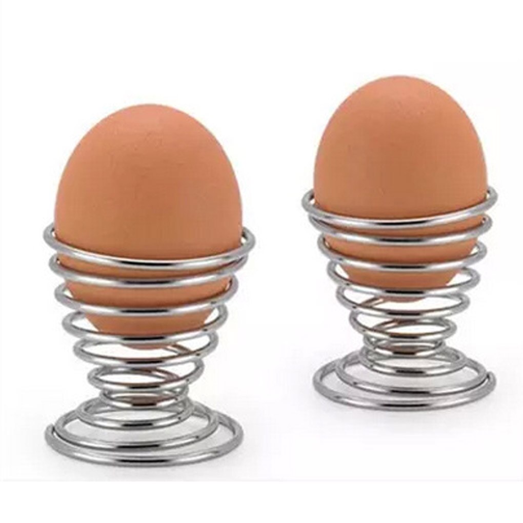 Metal Egg Cup Holders With a Spiral Spring Design