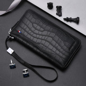 BISON High Quality Genuine Leather Mens Wallet RFID Blocking For Passport/Credit Cards/Cell Phone/Driver's Licence/Money