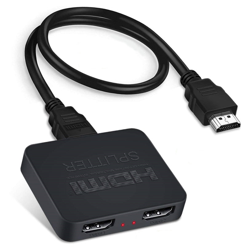 HDMI 2 Switch Splitter-compatible 4k 60hz 1 in 2 Out for Dual Monitors Full HD 1080P 3D Come with High Speed HDMI Cable