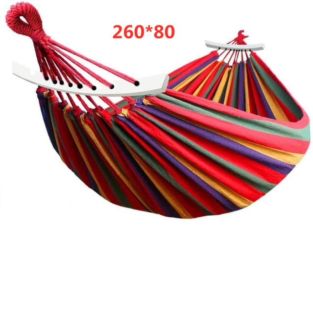 One/Two Person Outdoor Portable Garden/Camping Hammock suitable for Home Travel Camping Trendy Canvas Stripe Designe