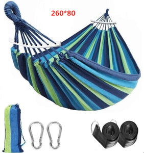 One/Two Person Outdoor Portable Garden/Camping Hammock suitable for Home Travel Camping Trendy Canvas Stripe Designe