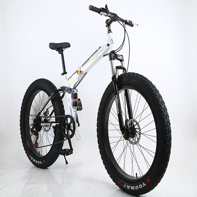 Foldable Mountain Bike  Cross Country Outdoor  Bicycle Fat Bike   24/26-inch 21/24/27/30-speed Bicycles Dual Disc Brakes