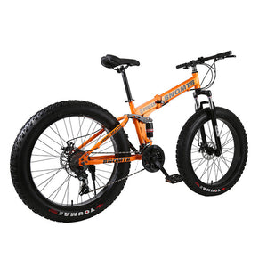 Foldable Mountain Bike  Cross Country Outdoor  Bicycle Fat Bike   24/26-inch 21/24/27/30-speed Bicycles Dual Disc Brakes