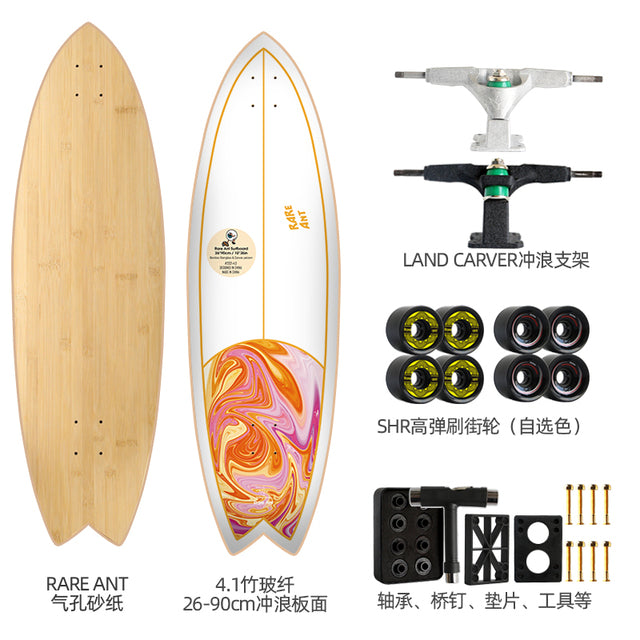 Land Carver Surf Skateboard  26 x 90cm Skateboard Equipped with Two types of Dynamic Steering Bracket