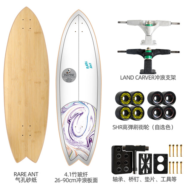 Land Carver Surf Skateboard  26 x 90cm Skateboard Equipped with Two types of Dynamic Steering Bracket