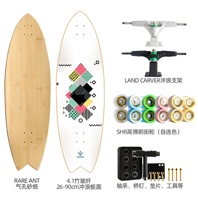 Land Carver Surf Skateboard  26 x 90cm Skateboard Equipped with Two types of Dynamic Steering Bracket