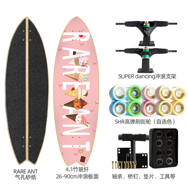 Land Carver Surf Skateboard  26 x 90cm Skateboard Equipped with Two types of Dynamic Steering Bracket