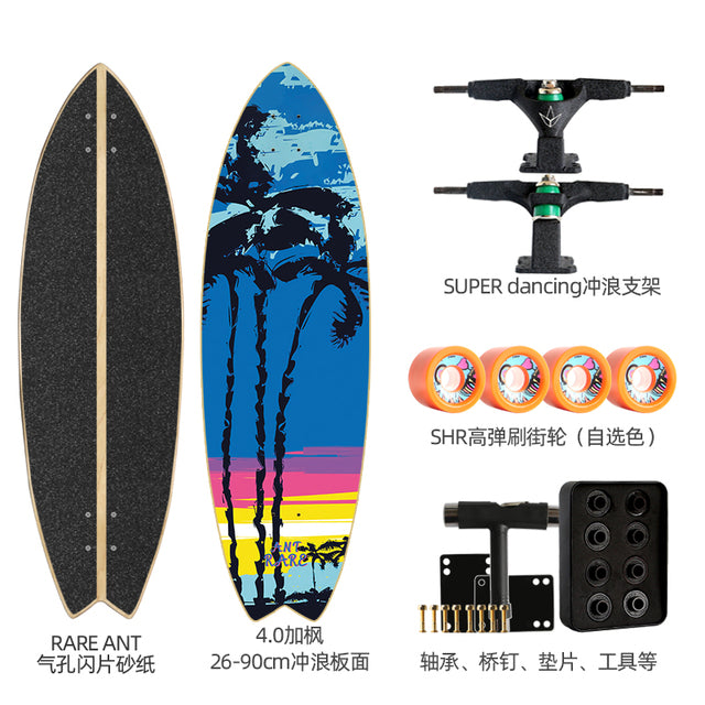 Land Carver Surf Skateboard  26 x 90cm Skateboard Equipped with Two types of Dynamic Steering Bracket