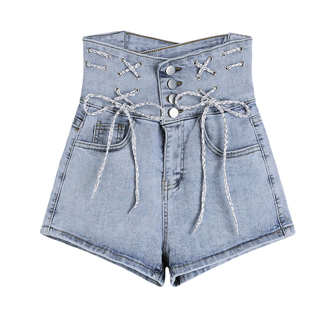 Fashionable Denim High Waist Shorts