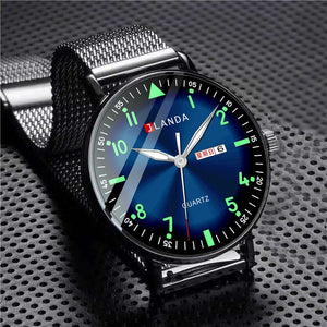 JLANDA Mens Fashion Watch With Ultra Thin Stainless Steel Mesh Bracelet and Precision Quartz Movement