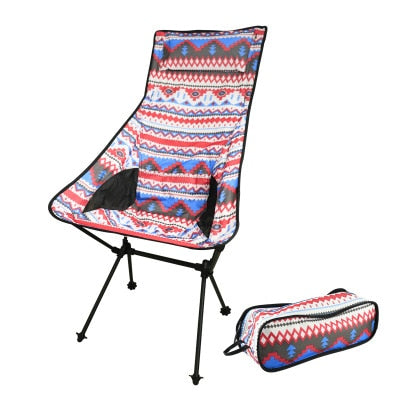 Outdoor Portable Camping Chair Oxford Cloth Folding Lengthen Camping Seat for Fishing BBQ Festival Picnic Beach Ultralight Chair