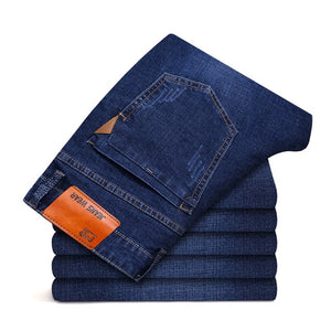 Winter Jeans for Men Jeans Slim Fit Stretch Thick Casual Clothing