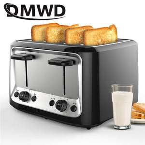 DMWD Household Electric Toaster Baking Bread Sandwich Maker Grill Breakfast Machine Toast Oven Heater 4 Slices Pieces EU US Plug