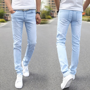 Men Jeans Slim Fit Skinny Denim Jeans Designer Elastic Straight Jeans Stretch Trousers Jeans Yong Men jean men pants plus Velvet