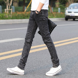 Men Jeans Slim Fit Skinny Denim Jeans Designer Elastic Straight Jeans Stretch Trousers Jeans Yong Men jean men pants plus Velvet