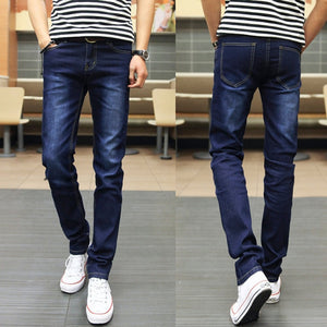 Men Jeans Slim Fit Skinny Denim Jeans Designer Elastic Straight Jeans Stretch Trousers Jeans Yong Men jean men pants plus Velvet