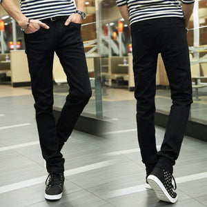 Men Jeans Slim Fit Skinny Denim Jeans Designer Elastic Straight Jeans Stretch Trousers Jeans Yong Men jean men pants plus Velvet