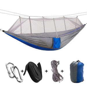 Portable Outdoor Camping Hammock with Mosquito Net made from strong Parachute Fabric