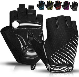 BIKINGMOREOK Cycling Gloves Half Finger Bike Gloves 5MM Liquid Gel Pads Bicycle Gloves Shock-Absorbing Mountain Bike Gloves