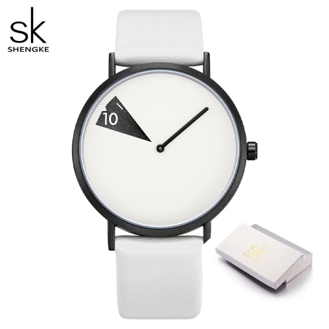 SHENGKE Casual Style Women's Watch with a Selection of Coloured Leather Straps and a Precision Quartz Movement