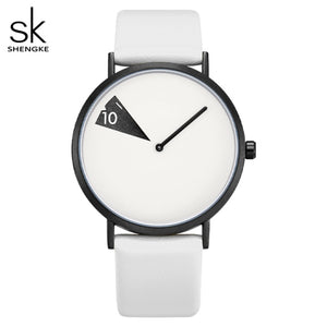 SHENGKE Casual Style Women's Watch with a Selection of Coloured Leather Straps and a Precision Quartz Movement