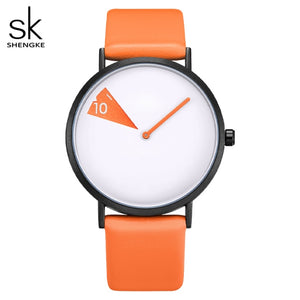 SHENGKE Casual Style Women's Watch with a Selection of Coloured Leather Straps and a Precision Quartz Movement