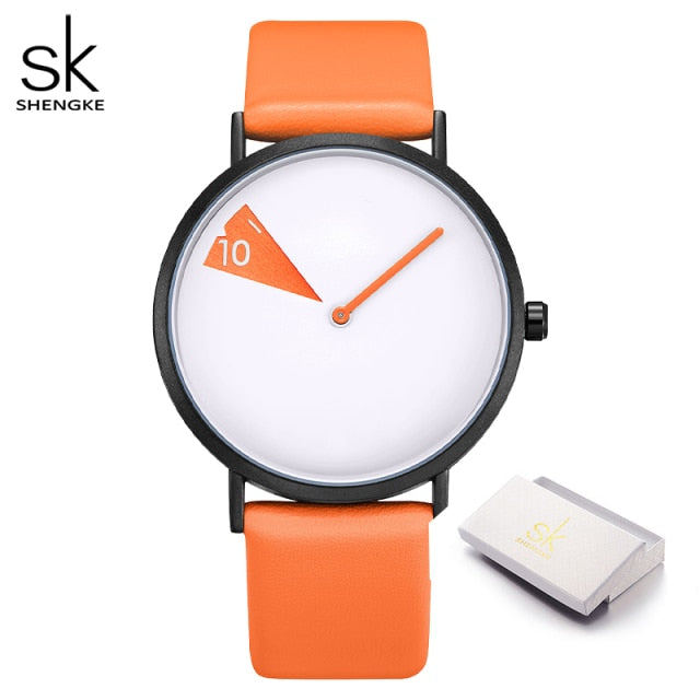 SHENGKE Casual Style Women's Watch with a Selection of Coloured Leather Straps and a Precision Quartz Movement