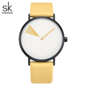 SHENGKE Casual Style Women's Watch with a Selection of Coloured Leather Straps and a Precision Quartz Movement