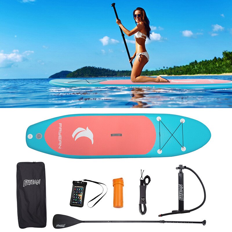 Inflatable Stand Up Surf Board SUP  Size L 305 cm x W 76cm x D 15cm - Complete with Hand Pump*Paddle*Backpack*Coil Leash*Carry Bag and Repair Kit