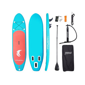 Inflatable Stand Up Surf Board SUP  Size L 305 cm x W 76cm x D 15cm - Complete with Hand Pump*Paddle*Backpack*Coil Leash*Carry Bag and Repair Kit