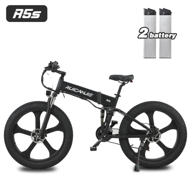 Electric Bike Mountain Bike Ebike 1000W Folding Bike 26 Inch Wheels Shimano 21-speed-gears Electric Bicycles Electric 4.0 Fat Tyre Bike 26 Inch Mtb Dual Battery Ebike