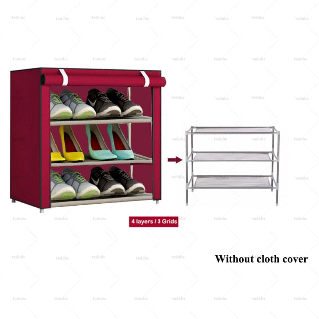 Multi-layer Simple Shoe Cabinet DIY Assembled Space-saving Shoe Organizer Shelf Home Dorm Storage Closet Dustproof Shoes Rack