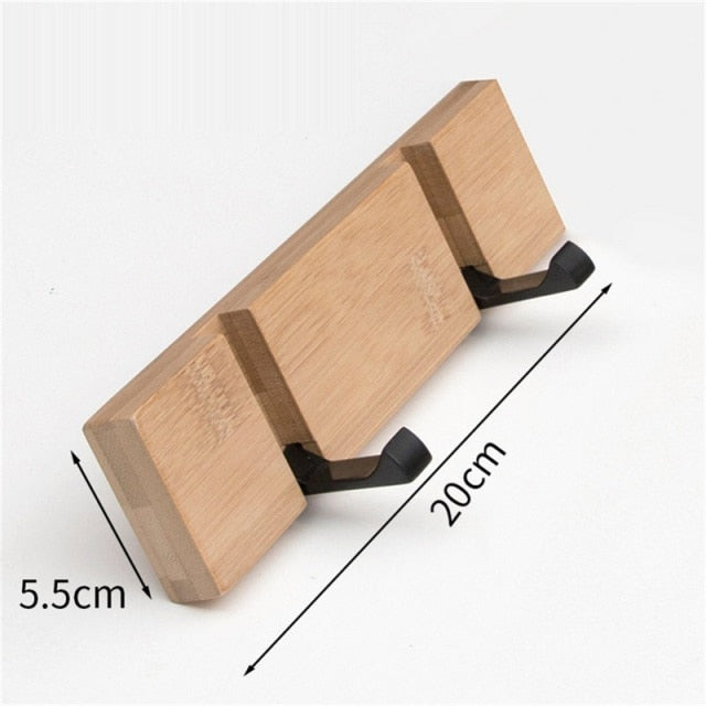 Foldable Coat Rack Bamboo Hallway Hat Hook Hanger Bedroom Door Wall-Mounting Hook Corner Room Kitchen Toilet Wall Brack Hook