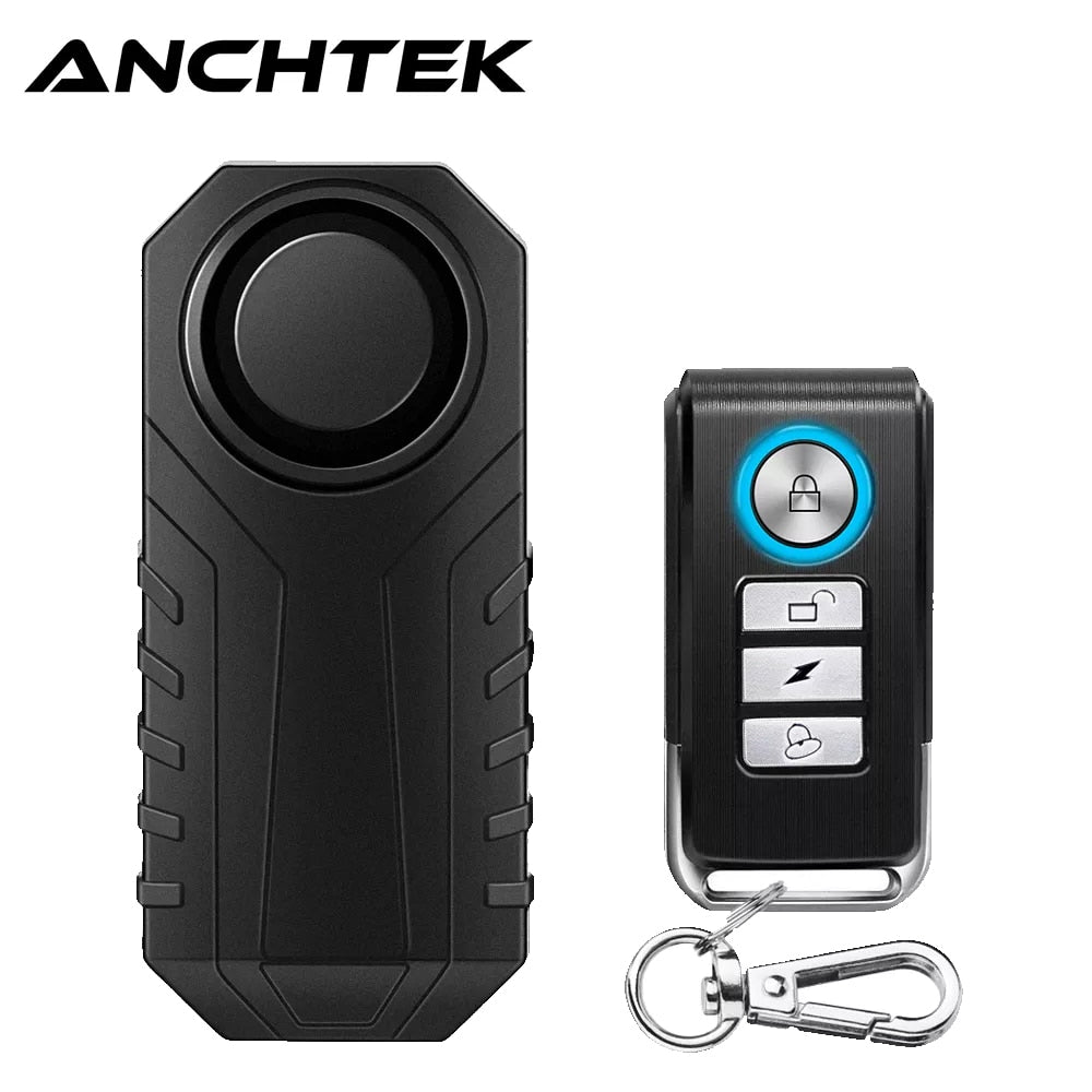 Anchtek Waterproof Motorcycle Bike Anti-Theft Alarm Wireless Remote Control Bicycle Security Alarm 113dB Electric Car Alarm