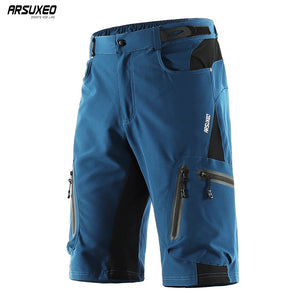 ARSUXEO Men's Outdoor Sports Cycling Shorts MTB Downhill Trousers Mountain Bike Bicycle Shorts Water Resistant Loose Fit 1202