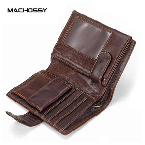 MACHOSSY Wallet Genuine Cowhide Leather Short Style  13.5cm x 10cm x 2cm