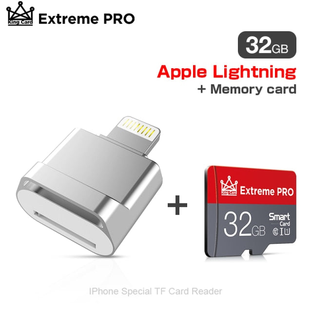 TF Card Reader Plug & Play Lightning to Mini SD Adapter No Need Driver For iPhone 6/6s/6Plus/7/7Plus/8/X Usb/Otg/Lightning 2 in 1