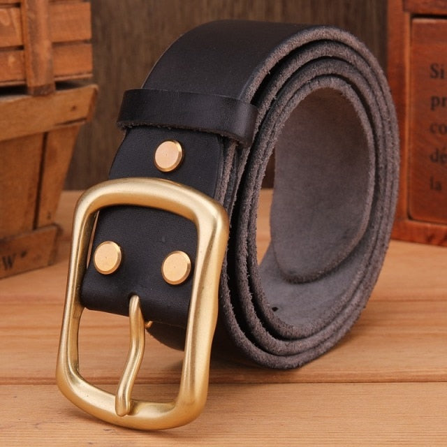 solid brass buckle 2025/26 full grain 100% genuine leather mens belts luxury hot designer high quality womens cowboy brown natural