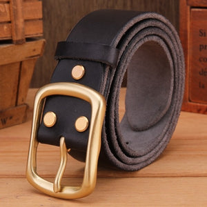 solid brass buckle 2025/26 full grain 100% genuine leather mens belts luxury hot designer high quality womens cowboy brown natural