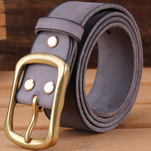 solid brass buckle 2025/26 full grain 100% genuine leather mens belts luxury hot designer high quality womens cowboy brown natural