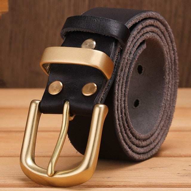 solid brass buckle 2025/26 full grain 100% genuine leather mens belts luxury hot designer high quality womens cowboy brown natural