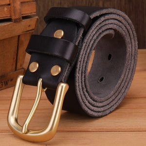 solid brass buckle 2025/26 full grain 100% genuine leather mens belts luxury hot designer high quality womens cowboy brown natural